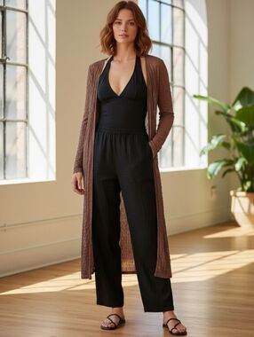 Stretchy Mesh Duster- Swim Cover-Up Size Large NWOT